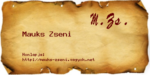 Mauks Zseni névjegykártya